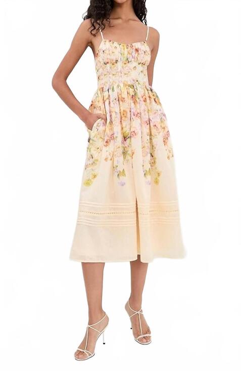 EN SAISON Dresses & Skirts - NEW EN SAISON kacey midi dress in ivory floral multi